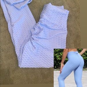 Light blue/periwinkle honeycomb leggings